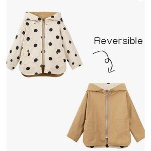 *Last chance item** Baby Toddler Jacket Reversible Unisex Kids Khaki Polka Dot